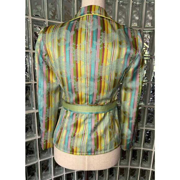 Cynthia Steffe Paisley Floral Beaded Fitted Striped Jacket Coat - Size XS - OE - Picture 2 of 12